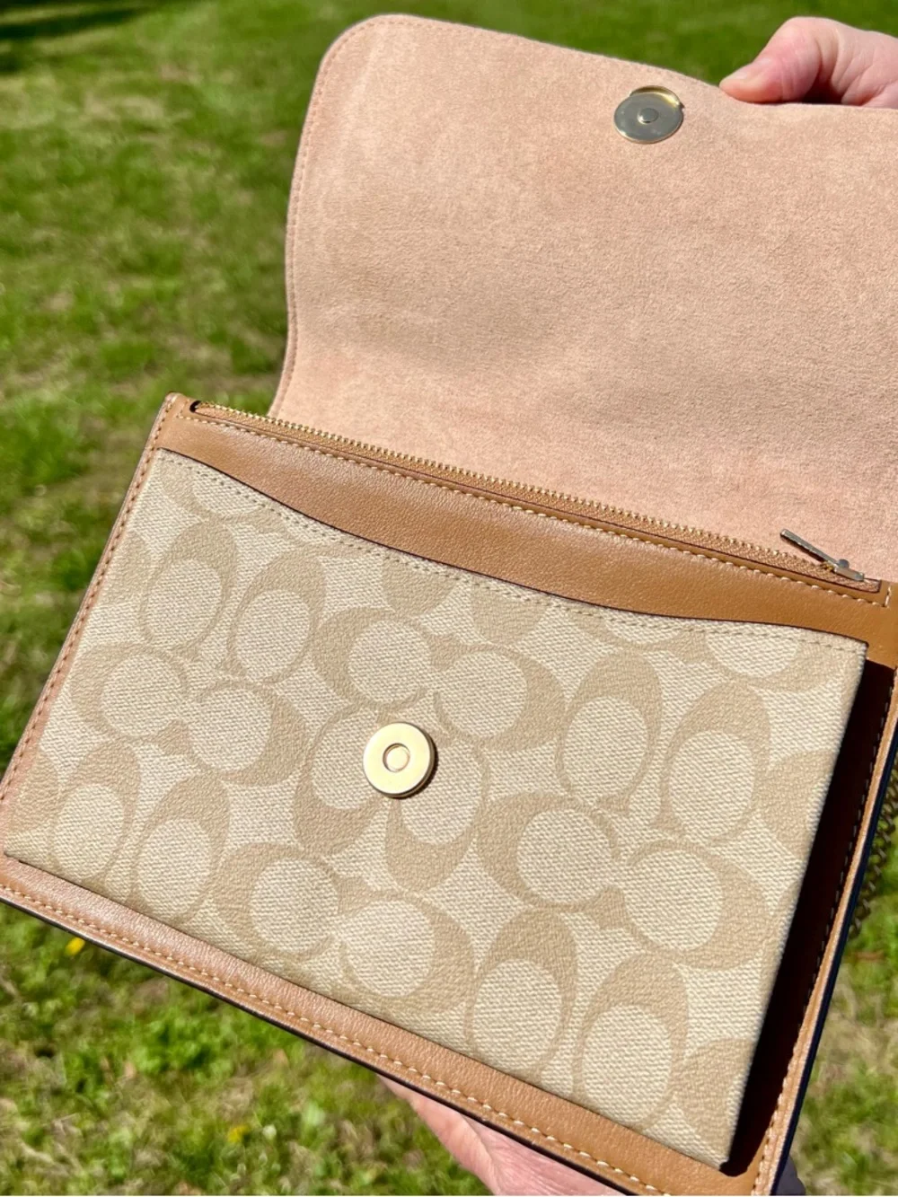 Coach Klare Crossbody Bag & Matching Tri-fold Wallet - Chalk/Glacier White Multi - Picture 6 of 12